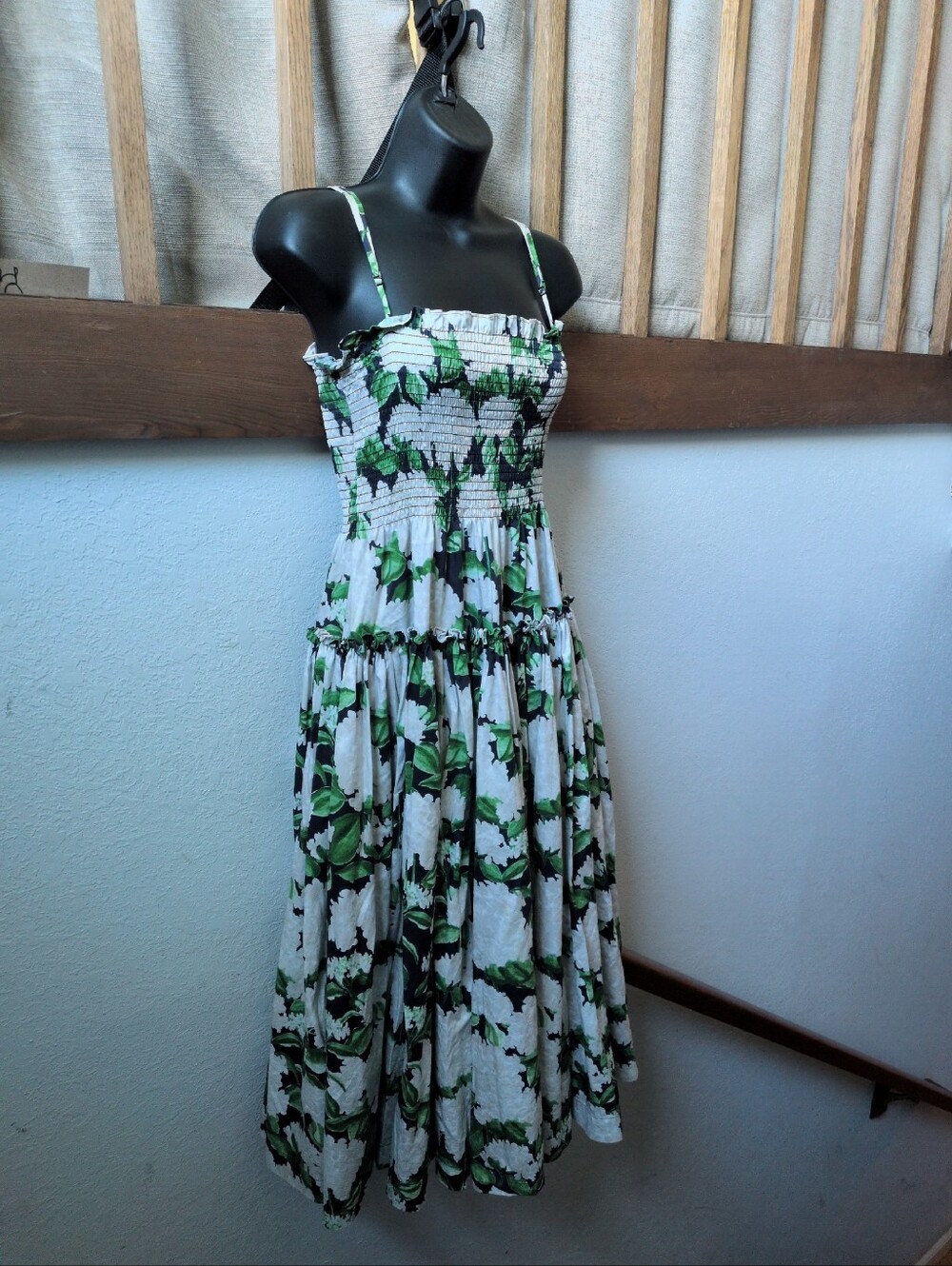 ✨Hill House Home The Seraphina Midi Nap Dress in the green Night Bloom floral M - Picture 3 of 8